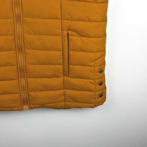 Zenana Outfitters Womens Mustard Yellow Quilted Puffer Vest Zip Front Large - Picture 3 of 11